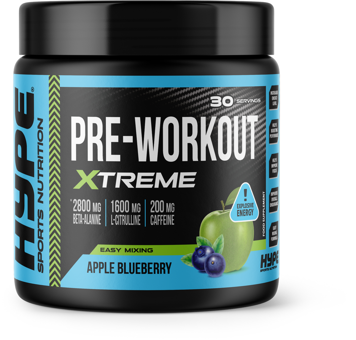 Xtreme Pre-Workout Powder (Apple Blueberry)